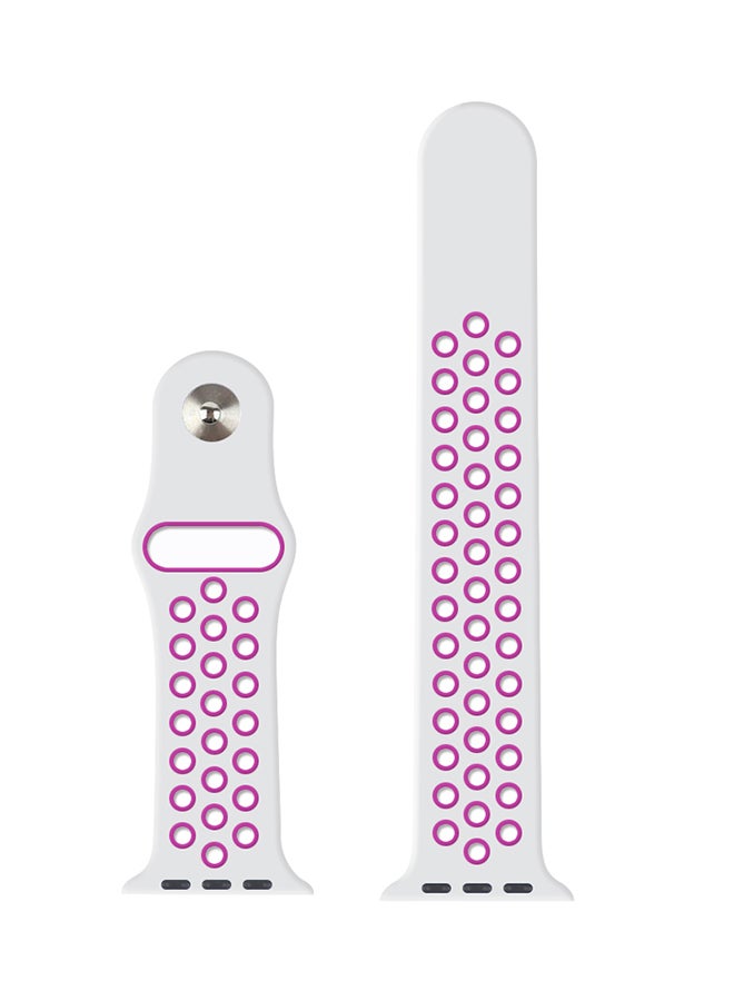 TraMx Replacement Band For Apple Watch Series 1/2/3 38mm White/Pink - Image 5