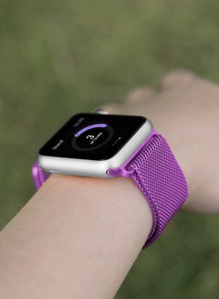 TraMx Replacement Stainless Steel Band For Apple Watch Series 1/2/3 42mm Purple  - Image 5