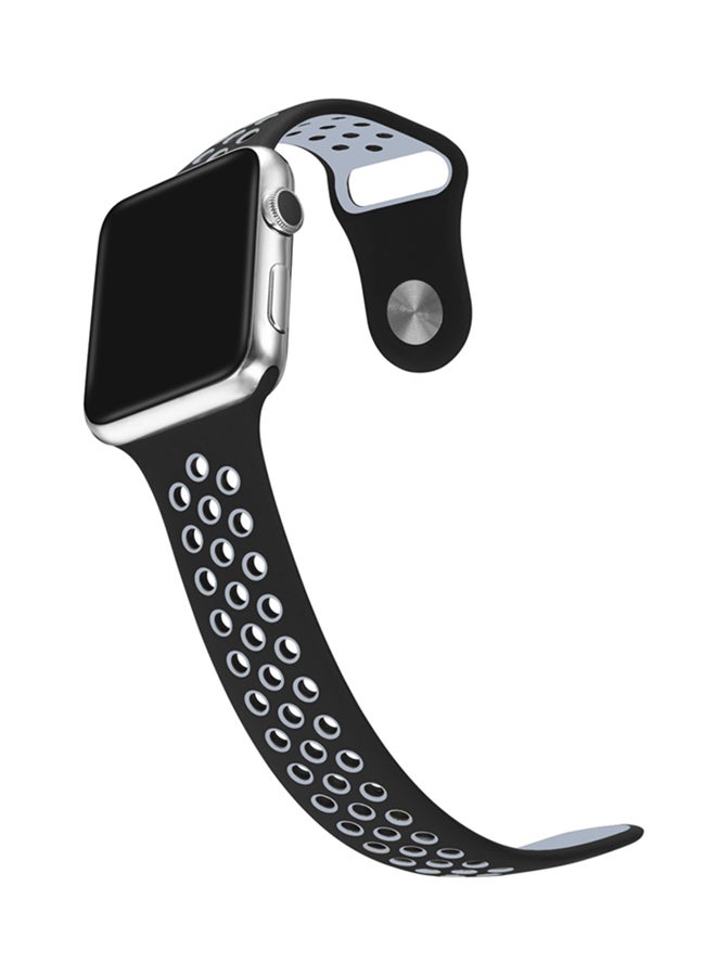 TraMx - Replacement Band For Apple Watch Series 1/2/3 42mm Black/Grey - Image 1