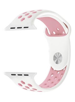 TraMx Silicone Replacement Band For Apple Watch Series 1/2/3 42mm White/Pink  - Image 5