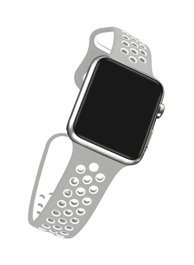 TraMx - Replacement Band For Apple Watch Series 1/2/3 38mm Grey/White - Image 1