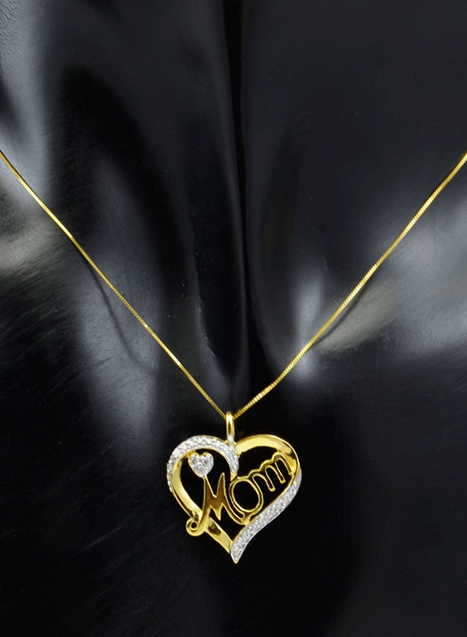 Vera Perla - 18 Karat Gold Mom Heart With Small Heart Pendant Necklace - Image 1