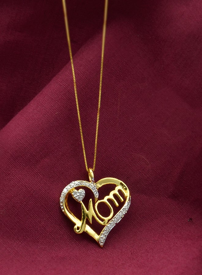 Vera Perla - 18 Karat Gold Mom Heart With Small Heart Pendant Necklace - Image 1