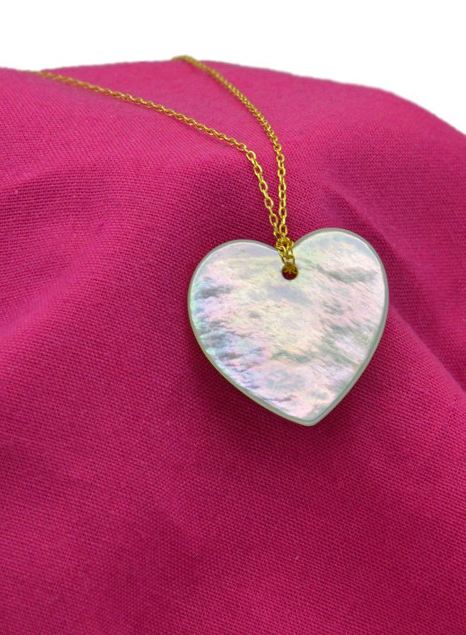 Vera Perla - 18 Karat Gold Heart Shape Mother Of Pearl Chain Bracelet - Image 1
