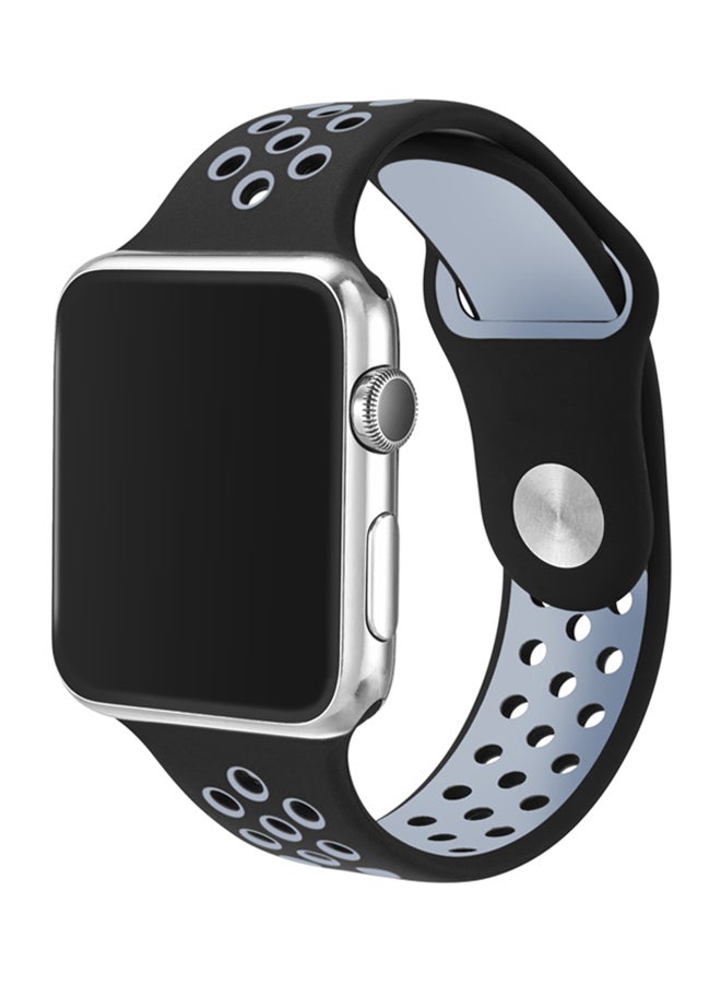 TraMx - Replacement Band For Apple Watch Series 1/2/3 42mm Black/Grey - Image 1