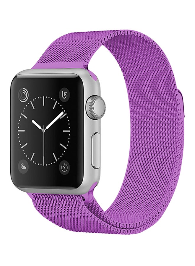 TraMx - Replacement Stainless Steel Band For Apple Watch Series 1/2/3 42mm Purple - Image 1