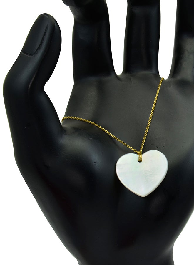 Vera Perla - 18 Karat Gold Heart Shape Mother Of Pearl Chain Bracelet - Image 1