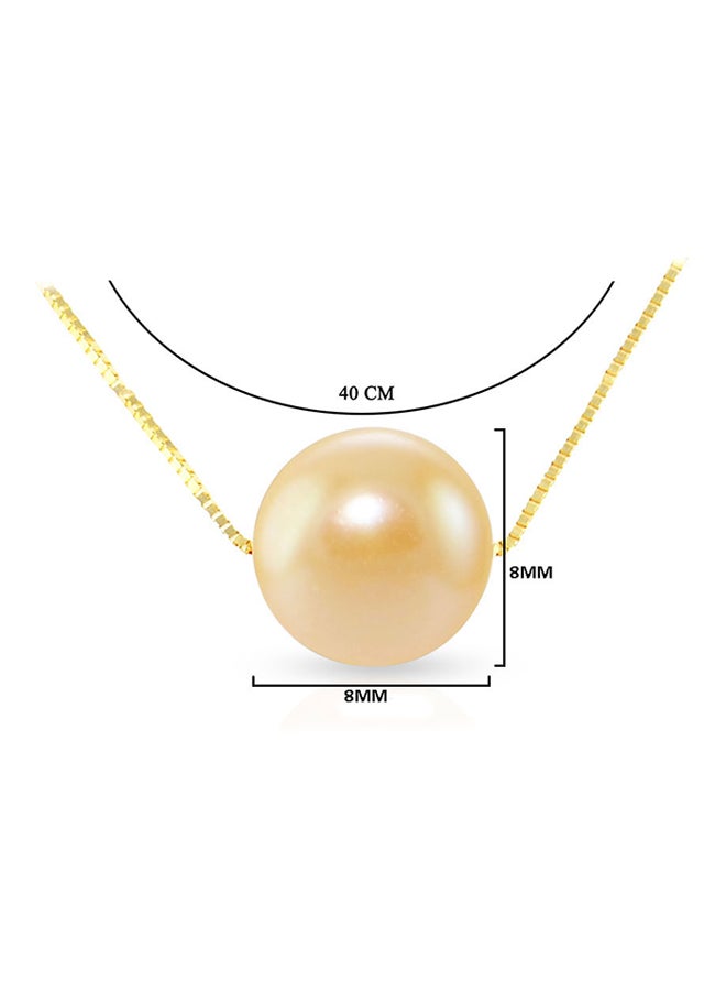 Vera Perla - 18 Karat Solid Gold With 8 mm Pearl Pendant Necklace - Image 1