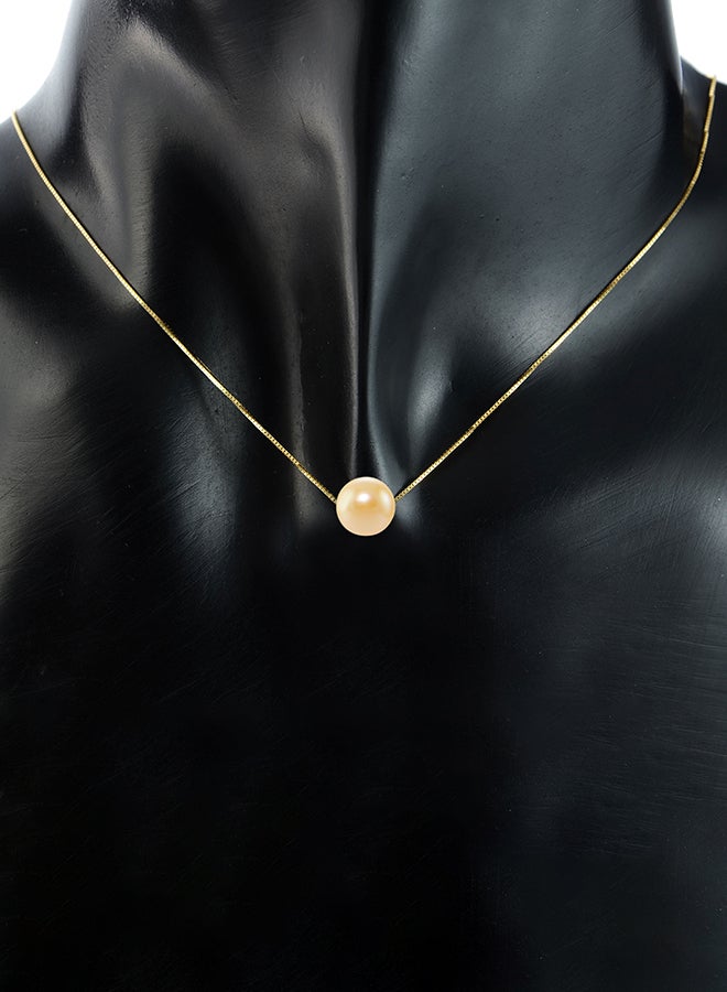 Vera Perla - 18 Karat Solid Gold With 8 mm Pearl Pendant Necklace - Image 1