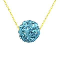 18 Karat Solid Yellow Gold Simple 10 mm Crystal Ball Pendant Necklace