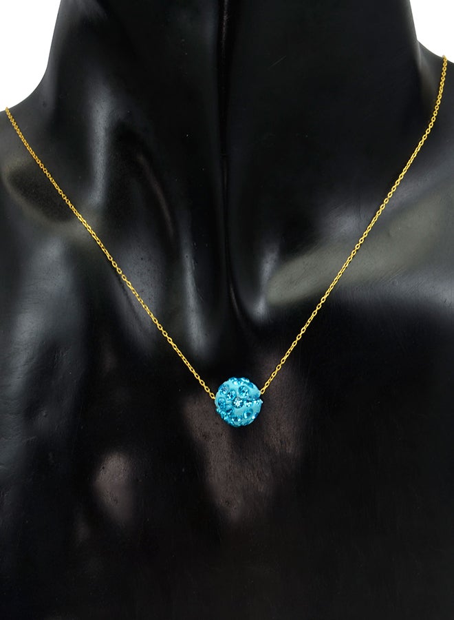 Vera Perla - 18 Karat Solid Yellow Gold Simple 10 mm Crystal Ball Pendant Necklace - Image 1