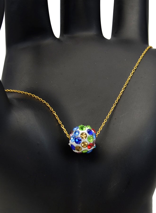 Vera Perla - 18 Karat Gold Crystal Ball Chain Bracelet - Image 1