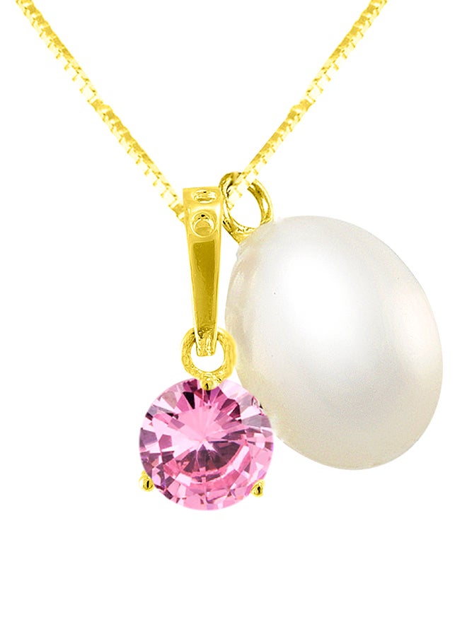 فيرا بيرلا قلادة بدلاية من اللؤلؤ مرصعة بأحجار الزركونيا من الذهب عيار 18 قيراطاً - Image 1