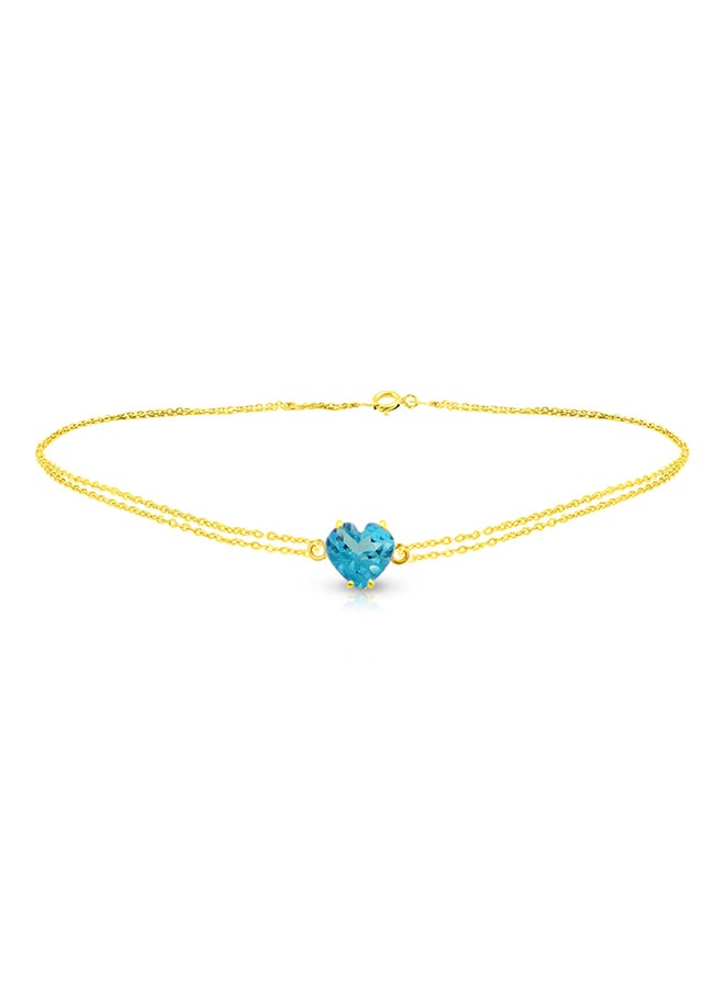 Vera Perla 18 Karat Solid Yellow Gold Swiss Topaz Bracelet  - Image 1