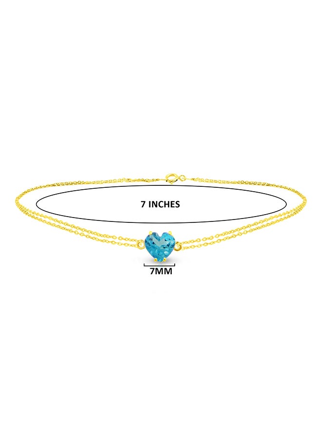 Vera Perla 18 Karat Solid Yellow Gold Swiss Topaz Bracelet  - Image 2