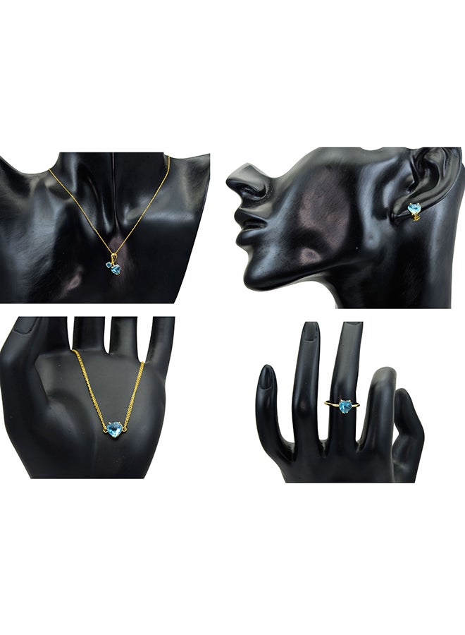 Vera Perla - 18 Karat Solid Yellow Gold Swiss Topaz Jewellery Set - Image 1
