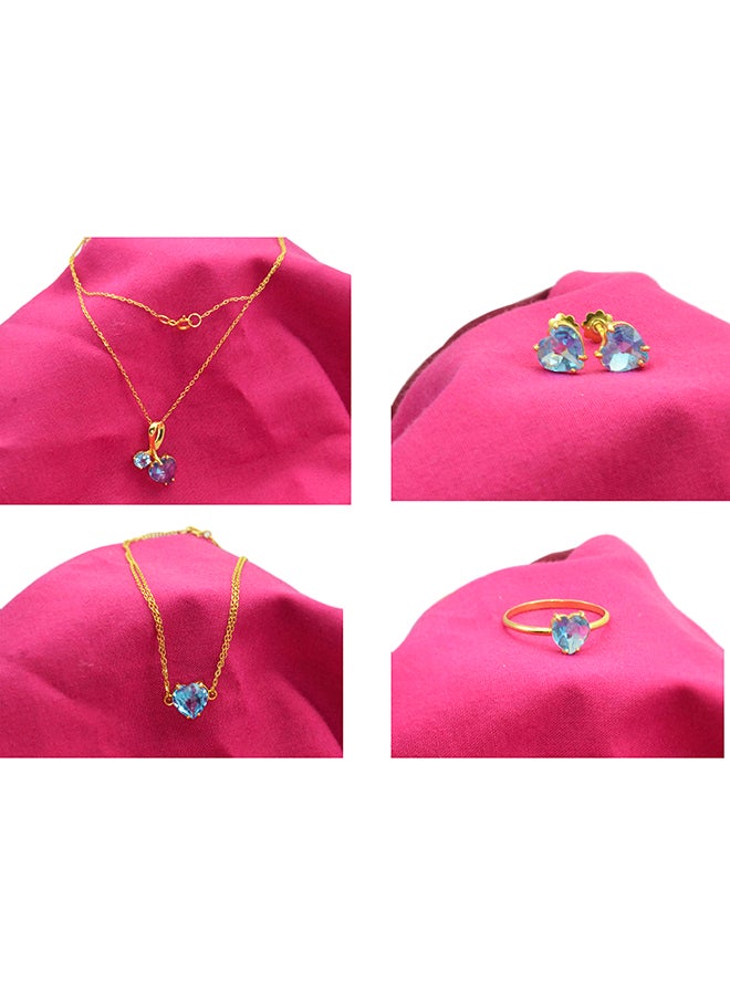 Vera Perla - 18 Karat Solid Yellow Gold Swiss Topaz Jewellery Set - Image 1