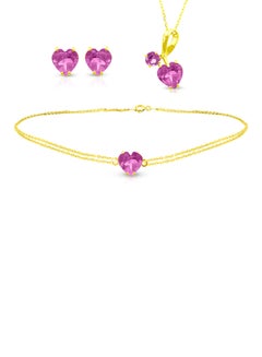 18 Karat Solid Yellow Gold Swiss Topaz Jewellery Set