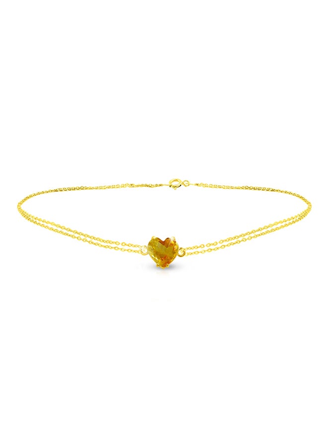 Vera Perla 18 Karat Solid Yellow Gold Citrine Chain Bracelet  - Image 1