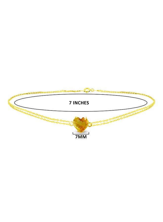 Vera Perla 18 Karat Solid Yellow Gold Citrine Chain Bracelet  - Image 2