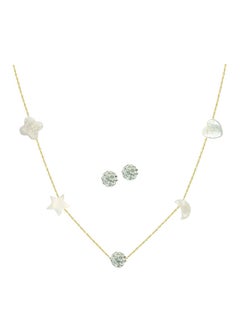 18 Karat Gold Mother Of Pearl Jewellery Set
