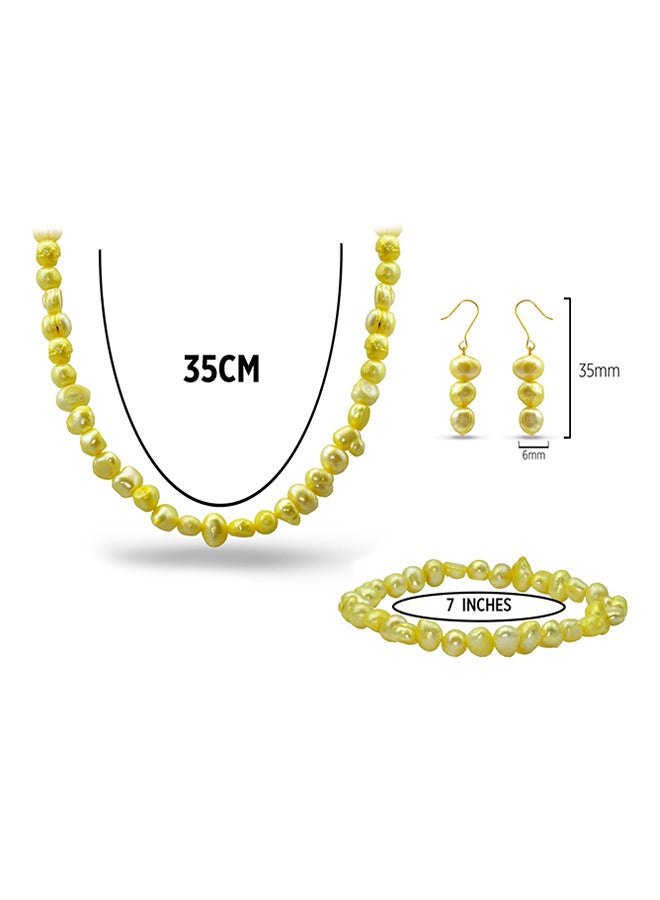 Vera Perla - 18 Karat Yellow Gold Pearls Strand Jewellery Set - Image 1