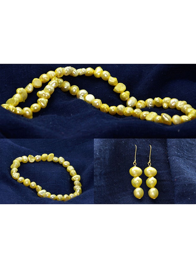 Vera Perla - 18 Karat Yellow Gold Pearls Strand Jewellery Set - Image 1