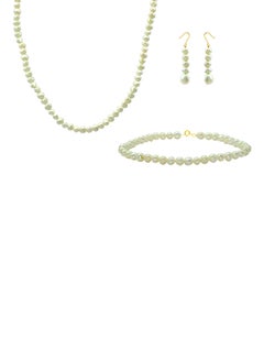Vera Perla Set of 3 Pearl Beads Necklace Bracelet and Earrings  - Image 1