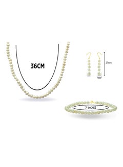 Vera Perla Set of 3 Pearl Beads Necklace Bracelet and Earrings  - Image 2