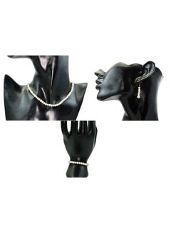 Vera Perla Set of 3 Pearl Beads Necklace Bracelet and Earrings  - Image 3