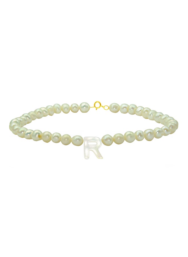 Pearls Strand Letter R Bracelet