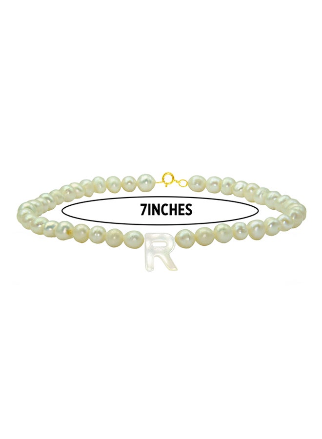 Pearls Strand Letter R Bracelet