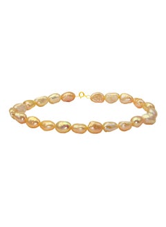 10 Karat Gold With Pearls Strand Bracelet