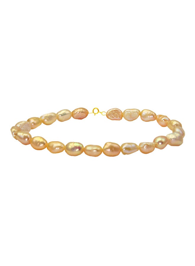 Vera Perla - 10 Karat Gold With Pearls Strand Bracelet - Image 1
