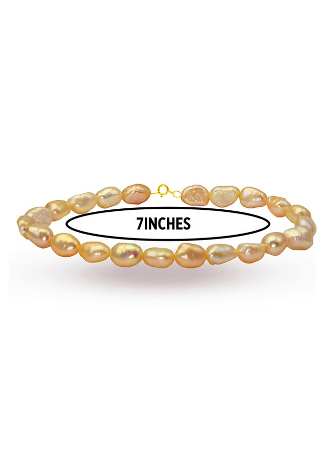 Vera Perla - 10 Karat Gold With Pearls Strand Bracelet - Image 1