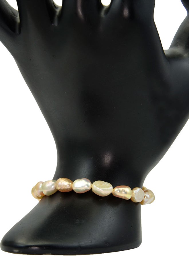 Vera Perla - 10 Karat Gold With Pearls Strand Bracelet - Image 1