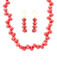 10 Karat Gold With Pearls Strand Jewellery Set