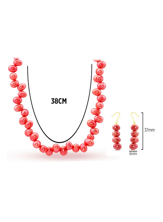 Vera Perla - 10 Karat Gold With Pearls Strand Jewellery Set - Image 1