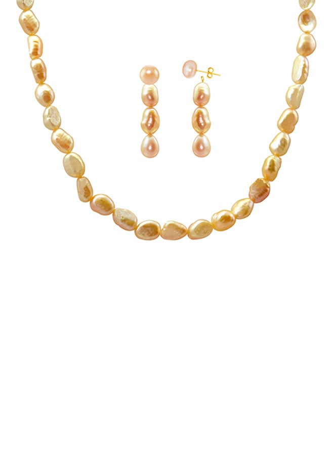 Vera Perla - 10 Karat Gold With Pearls Jewellery Set - Image 1