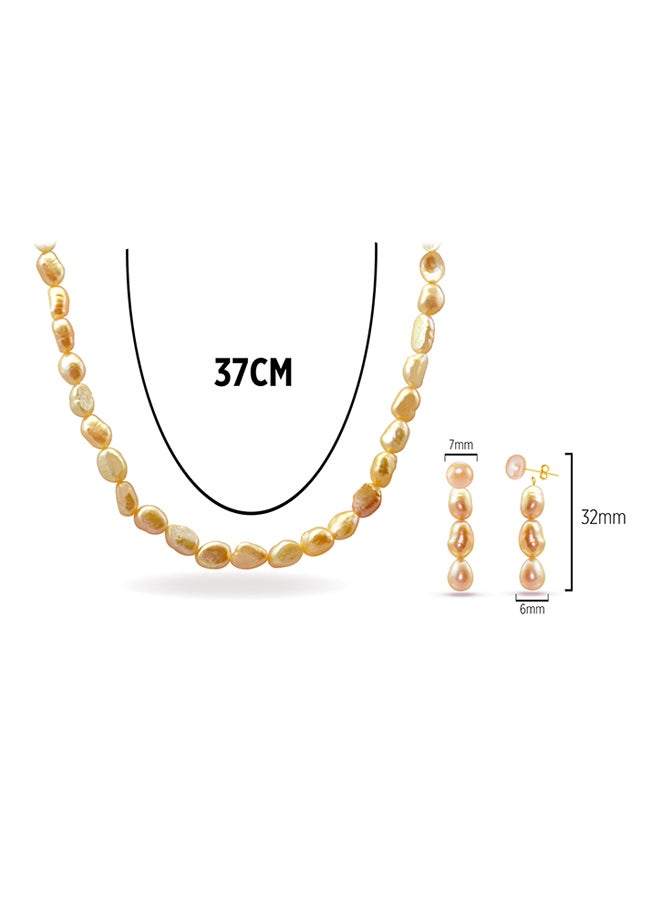 Vera Perla - 10 Karat Gold With Pearls Jewellery Set - Image 1