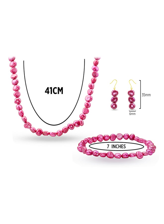 Vera Perla - 10 Karat Gold With Pearls Jewellery Set - Image 1