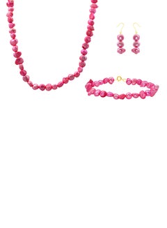 Vera Perla Set of 3 10 Karat Gold Pearl Beads Necklace Bracelet and Earrings  - Image 1