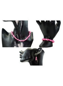 Vera Perla Set of 3 10 Karat Gold Pearl Beads Necklace Bracelet and Earrings  - Image 3
