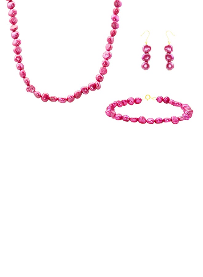 فيرا بيرلا طقم مجوهرات من الذهب عيار 10 قيراط مزين باللؤلؤ - Image 1