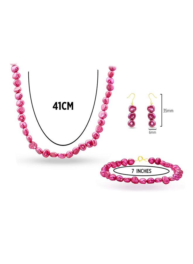 فيرا بيرلا طقم مجوهرات من الذهب عيار 10 قيراط مزين باللؤلؤ - Image 2