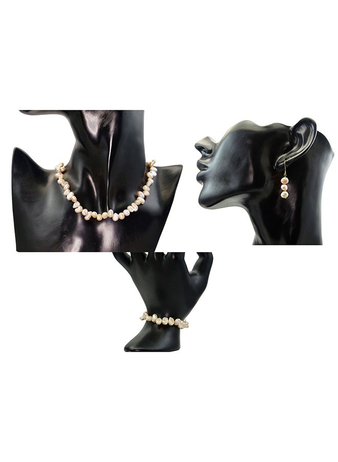 Vera Perla - 10 Karat Gold With Pearls Strand Jewellery Set - Image 1