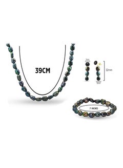 Vera Perla Set of 3 10 Karat Gold Pearl Beads Necklace Bracelet and Earrings  - Image 2