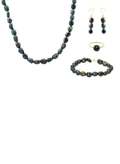 10 Karat Gold With Pearls Strands Jewellery Set