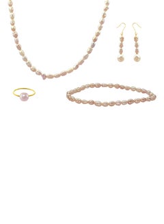 10 Karat Gold With Pearls Jewellery Set