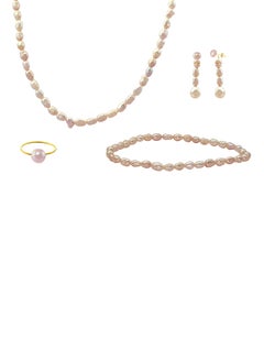 10 Karat Gold With Pearls Jewellery Set